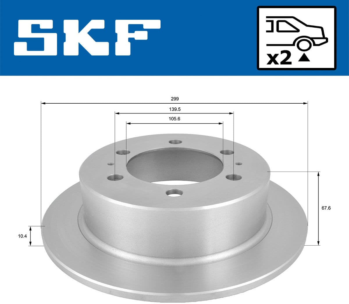 Skf Bremsscheibe Vkbd90851s2 299mm 10mm Für Daewoo Ssangyong