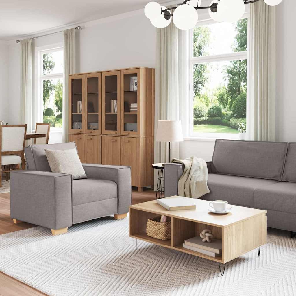 vidaXL Canapé 3 pc Taupe tissu