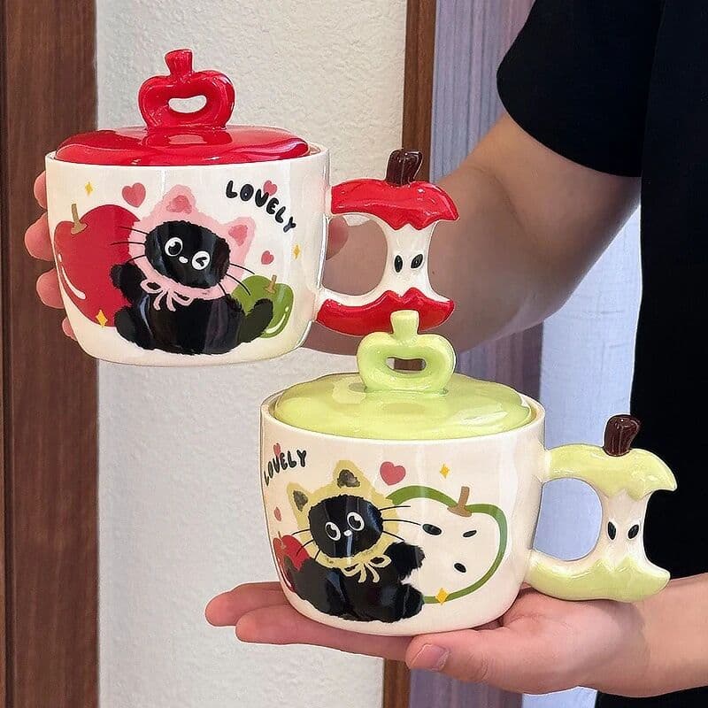 NONE Ceramic Mug High-looking Cute High-temperature Resistant Student Dormitory Office Portable Water Cup