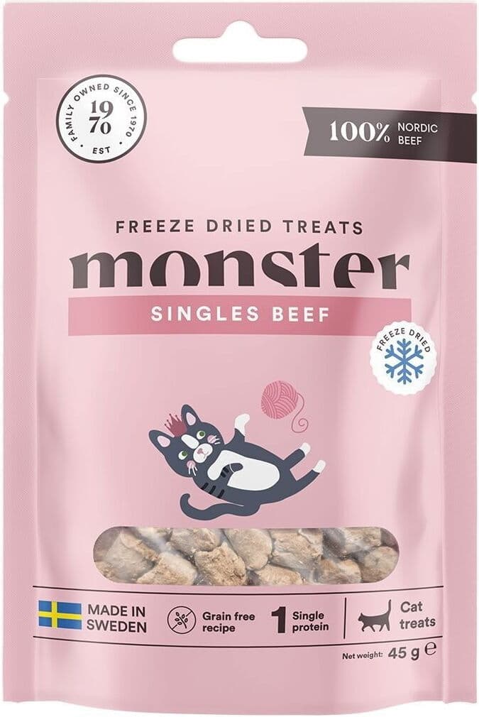 Monster Pet Food Monster Cat Treats Freeze Dried Beef 40 G
