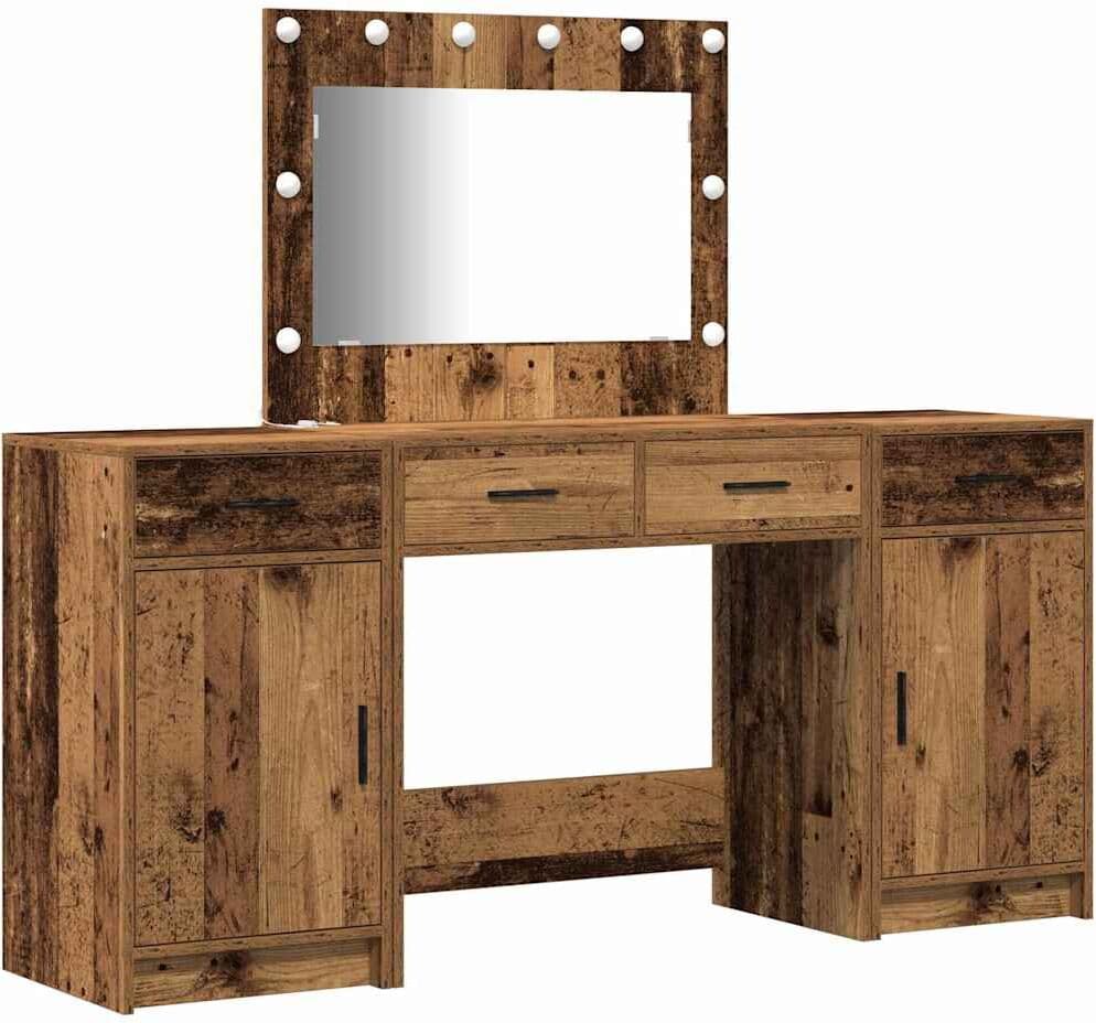 vidaXL Table de Toilette 3 pc Marron 78,5 x 41 x 135 cm