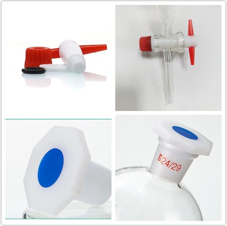 NONE 1pcs 30ml To 1000ml Pear-shaped Clear and Thick Separating Funnel with PTFE Piston for Lab Experiment