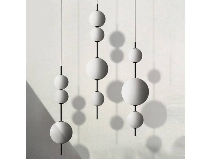 Personnalité moderne LED plafond lustre lampes Design boule de verre Suspension pendentif lumières décor à la maison articles salon chambre