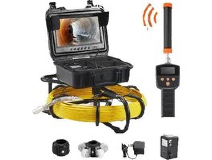 SucceBuy rioolcamera met 512 Hz locator IP68 9 pijpleidinginspectiecamera met DVR-functie met 12 verstelbare LED's en 16 GB SD-kaart