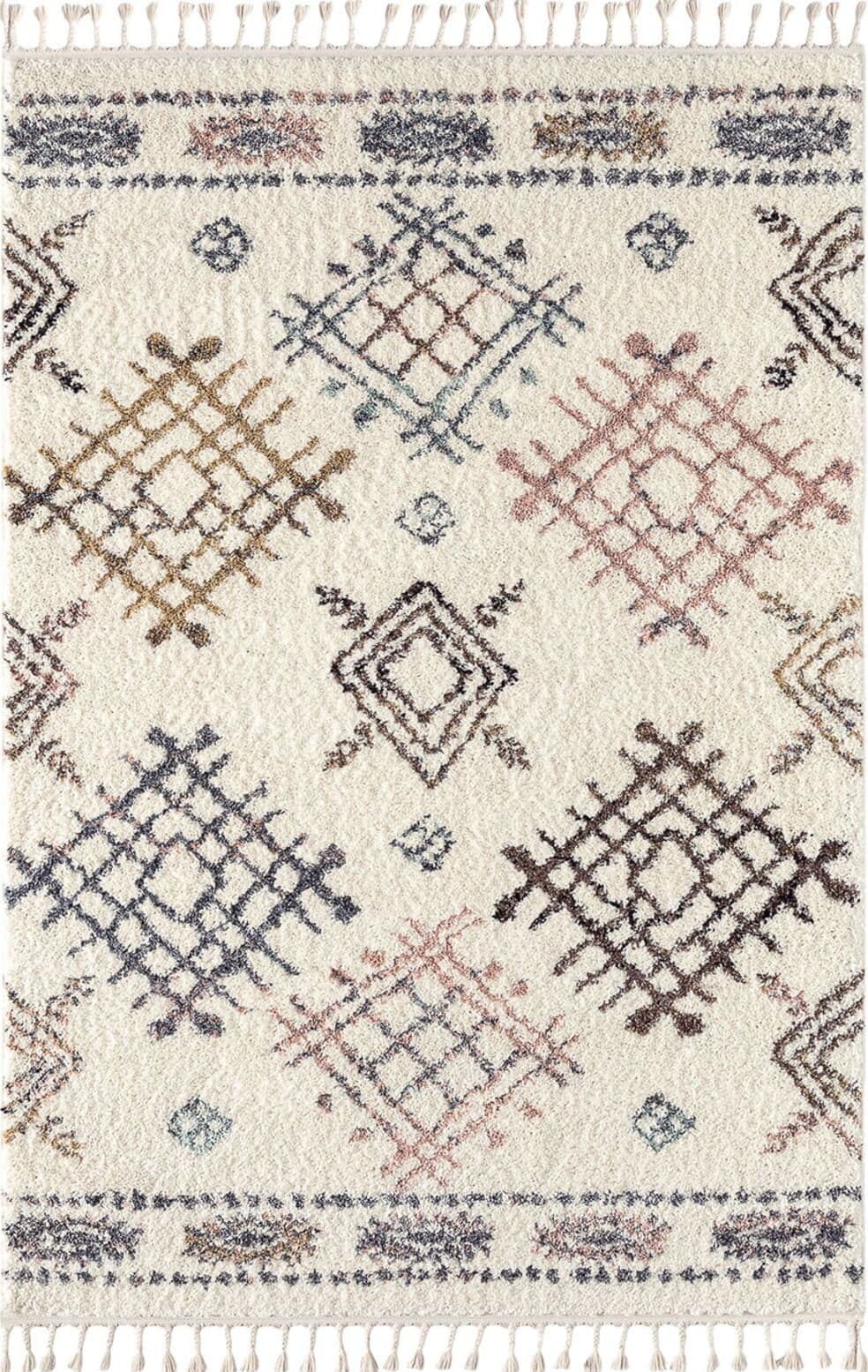 Nazar Alfombra de salon bereber crema 120x170 estampada