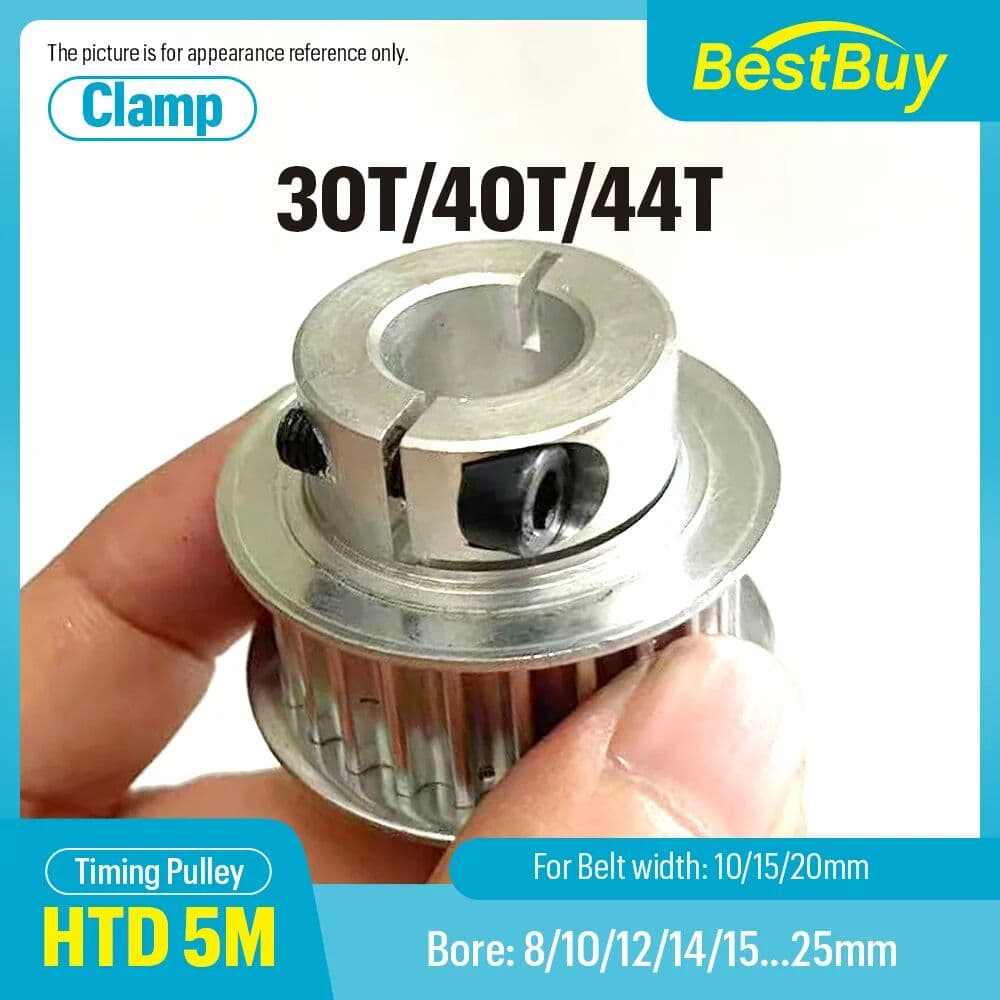 NONE HTD 5M 30T/40T/44T K/BF Clamping Type Synchronous Wheels Bore 8-25mm For Timing Belt Width 10/15/20mm 3D Printer Accessories