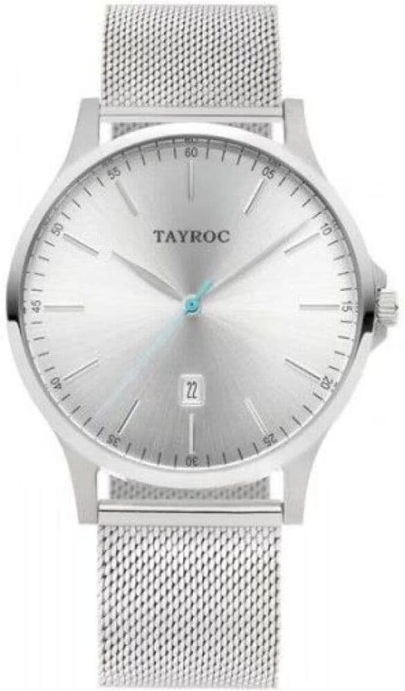 Reloj Tayroc Txm106 Para Hombre, 40mm, Esfera Gris, Correa De Malla Milanesa Gris Gris 40mm Hombre