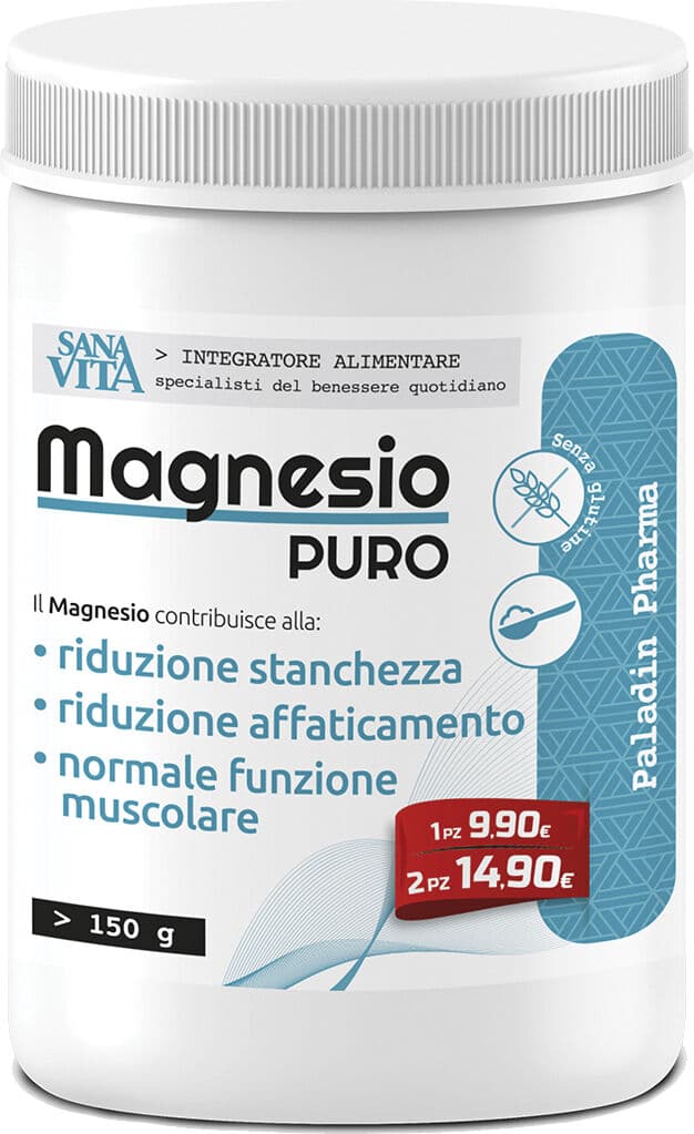 PALADIN PHARMA SpA Sanavita Magnesio Puro 150g - Integratore per Energia e Benessere