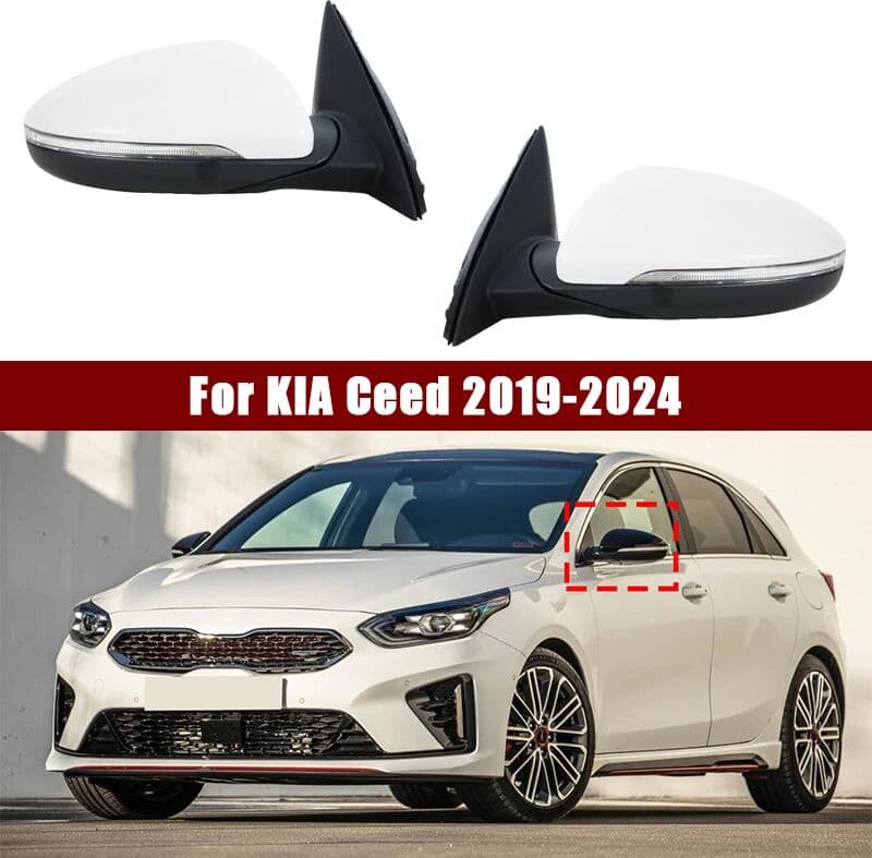 NONE 5/6/8/10PIN For KIA Ceed 2019-2024 Car Accessories Auto Side Rearview mirror assembly Electric folding turn signal Blind Spot