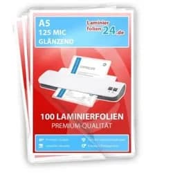 Laminierfolien A5, 2 x 125 Mic, glänzend