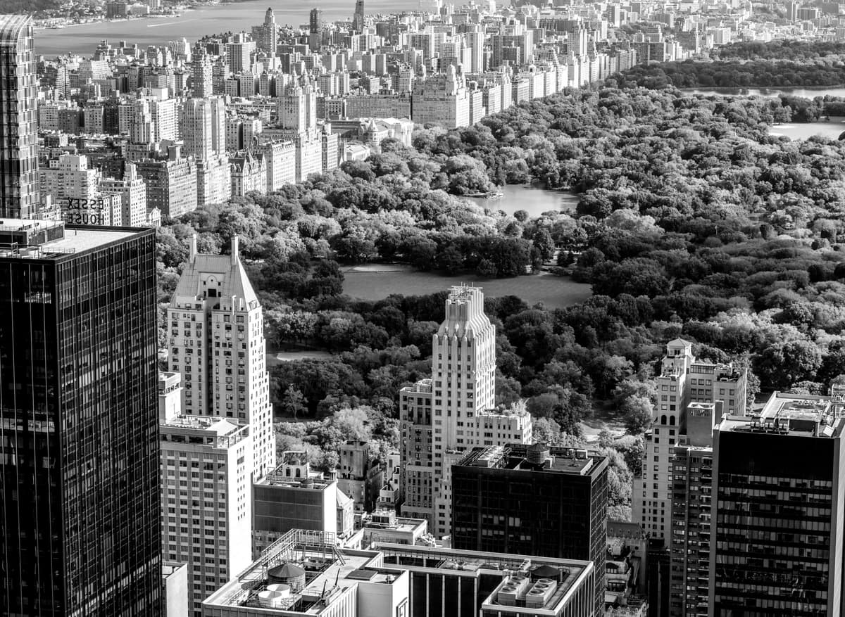 Fototapete PAPERMOON "New York Schwarz & Weiss", schwarz (schwarz, weiß), B:1,5m L:1,11m, Vlies, Tapeten, Fototapete schwarz, weiß B/L: 1,5m x 1,11m, Bahnen: 7 Stk.