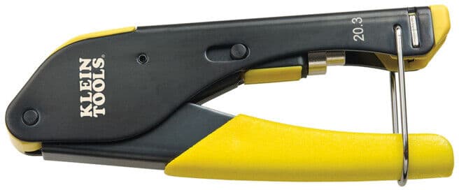 Klein Tools Pince à compression compacte pour connecteurs coaxiaux F RG59 RG6 14,2 cm (VDV212008SEN)