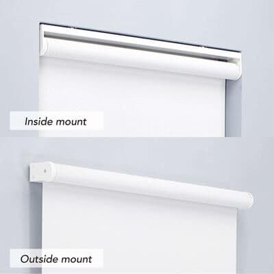 "Linen Avenue Cordless Blackout Roller Shade, Dark Gray, Light Gray, and White (Arrives 1/4"" Narrower)"