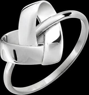 Edenly Origami Herz Ring â€“ 750er WeiÃŸgold (18 Karat)