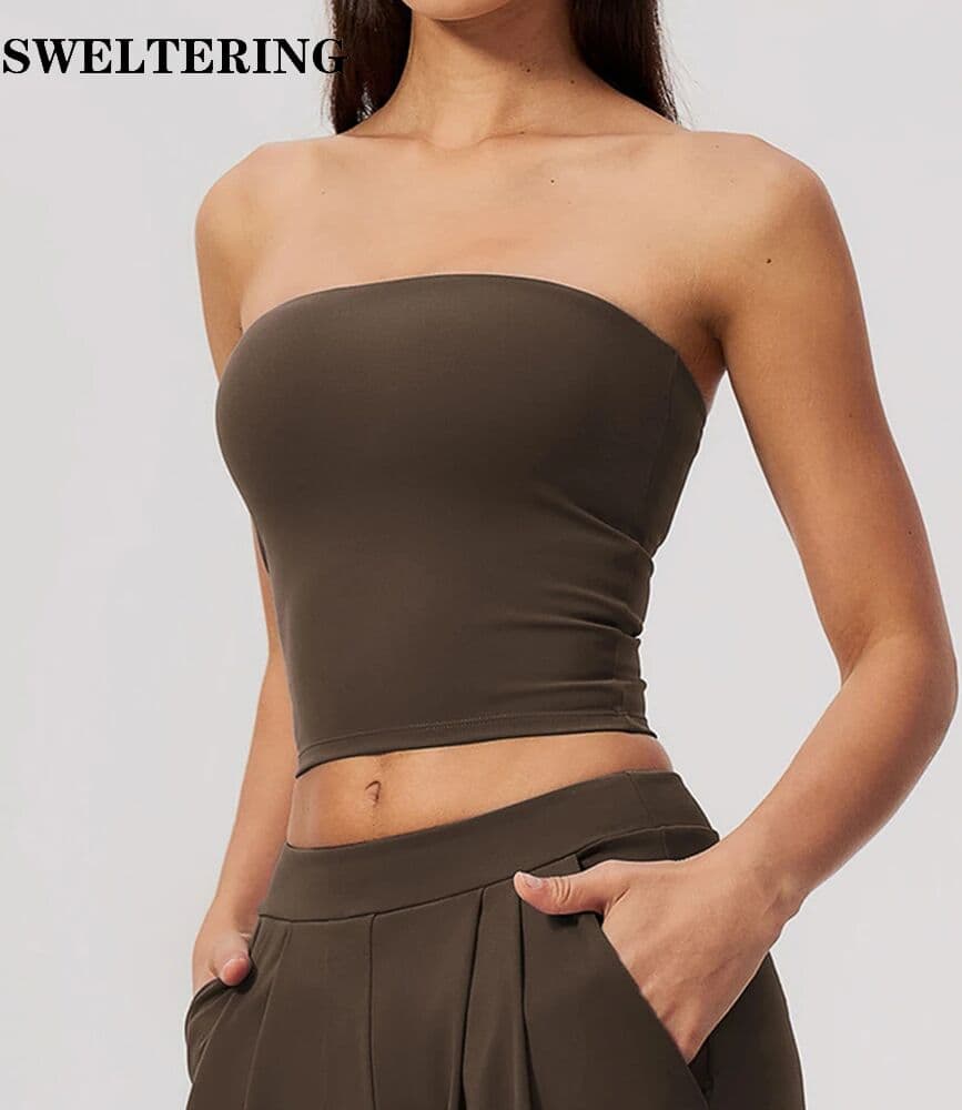 SWELTERING Summer Casual Strapless Sports Bra Women's Breathable Gym Push Up Underwear Fitness Workout Crop Top Female Sport Yoga Underwear