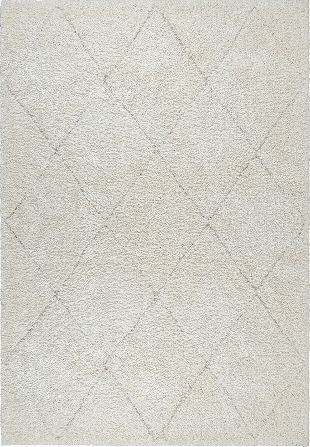 The carpet Alfombra shaggy moderna, pelo alto, crema, 120 x 170 cm