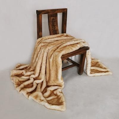 Shop Station Luxury Faux Fur Blanket Soft Plush Fox Fur Throw For Sofa, Bed & Cozy Winter Comfort yellow 23.62 59.06 In