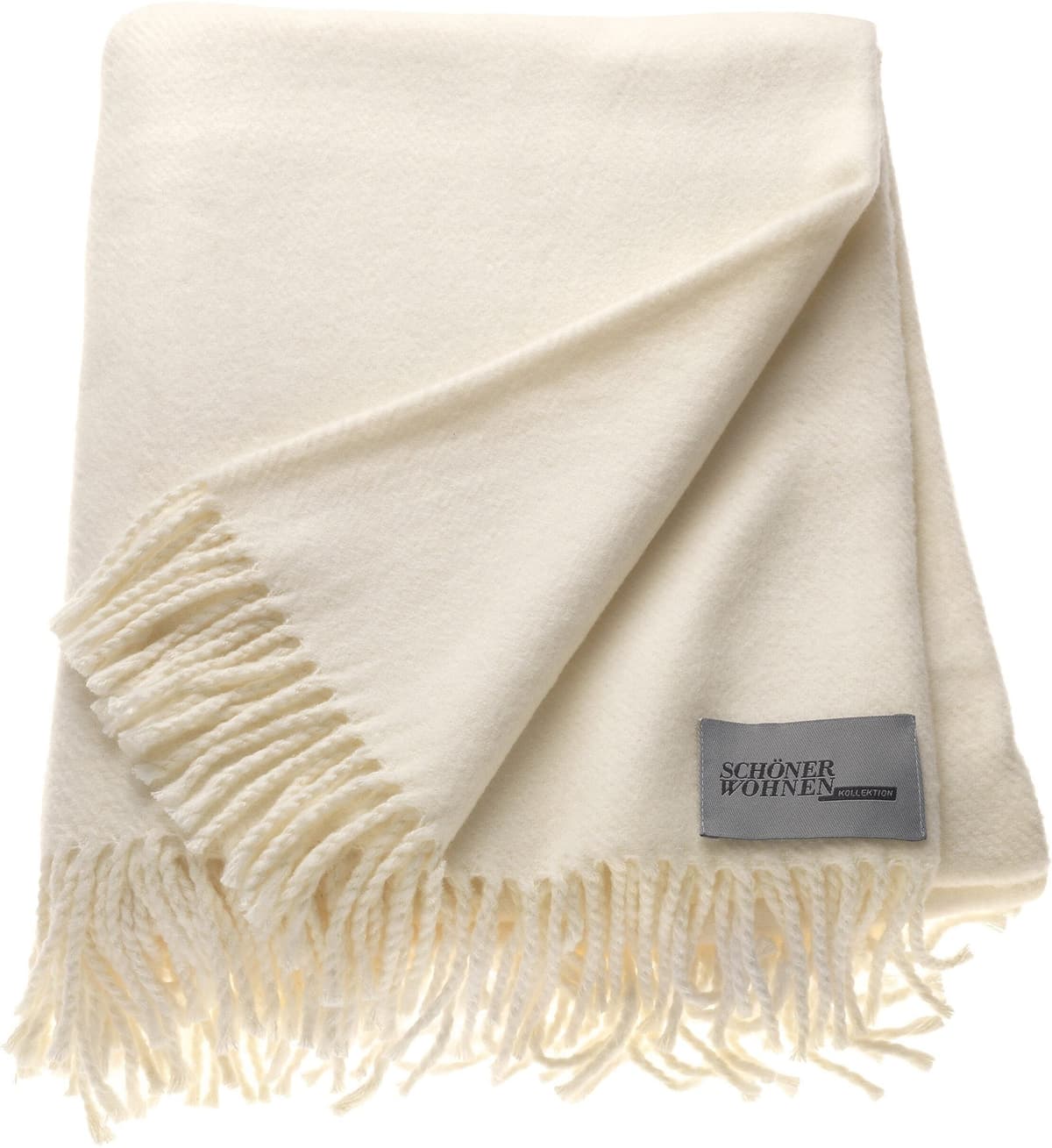 Wohndecke "Basics, Kuscheldecke mit Fransen", beige (creme), B:140cm L:200cm, Baumwolle, Polyacryl, SCHÖNER WOHNEN-KOLLEKTION, Wohndecken, Wohndecke, mit Fransen, Kuscheldecke creme B/L: 140cm x 200cm