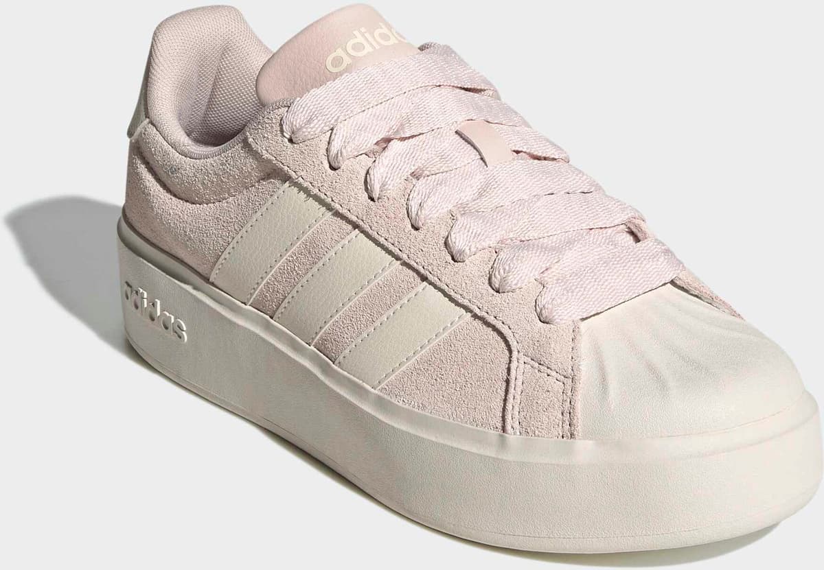 Plateausneaker ADIDAS SPORTSWEAR "STREETTALK BOLD", Damen, Gr. 36, putty mauve, sanftes weiß, putty mauve, Synthetik, Schuhe Plateausneaker, inspiriert vom Design des adidas Superstar, mit Leo Print putty mauve, sanftes weiß, putty mauve 36