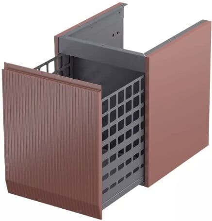 Oristo Brylant szafka niska z koszem Ryflowana 40x50x45cm ceglany mat  OR36-SN1S-40-19R