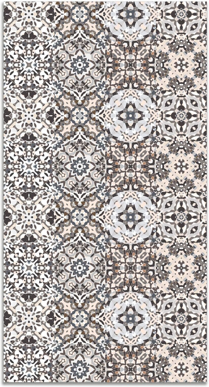 Home and Living Alfombra vinílica baldosa hidráulico oriental gris 120x170 cm