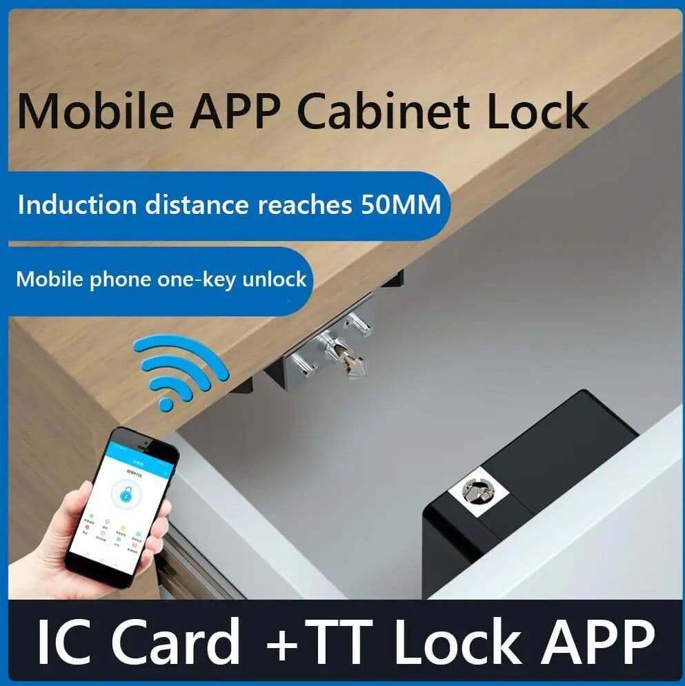 ATUOTIN T8 Smart Cabinet Drawer Lock IC Card TTLock APP Unlock for Furniture Wooden Door