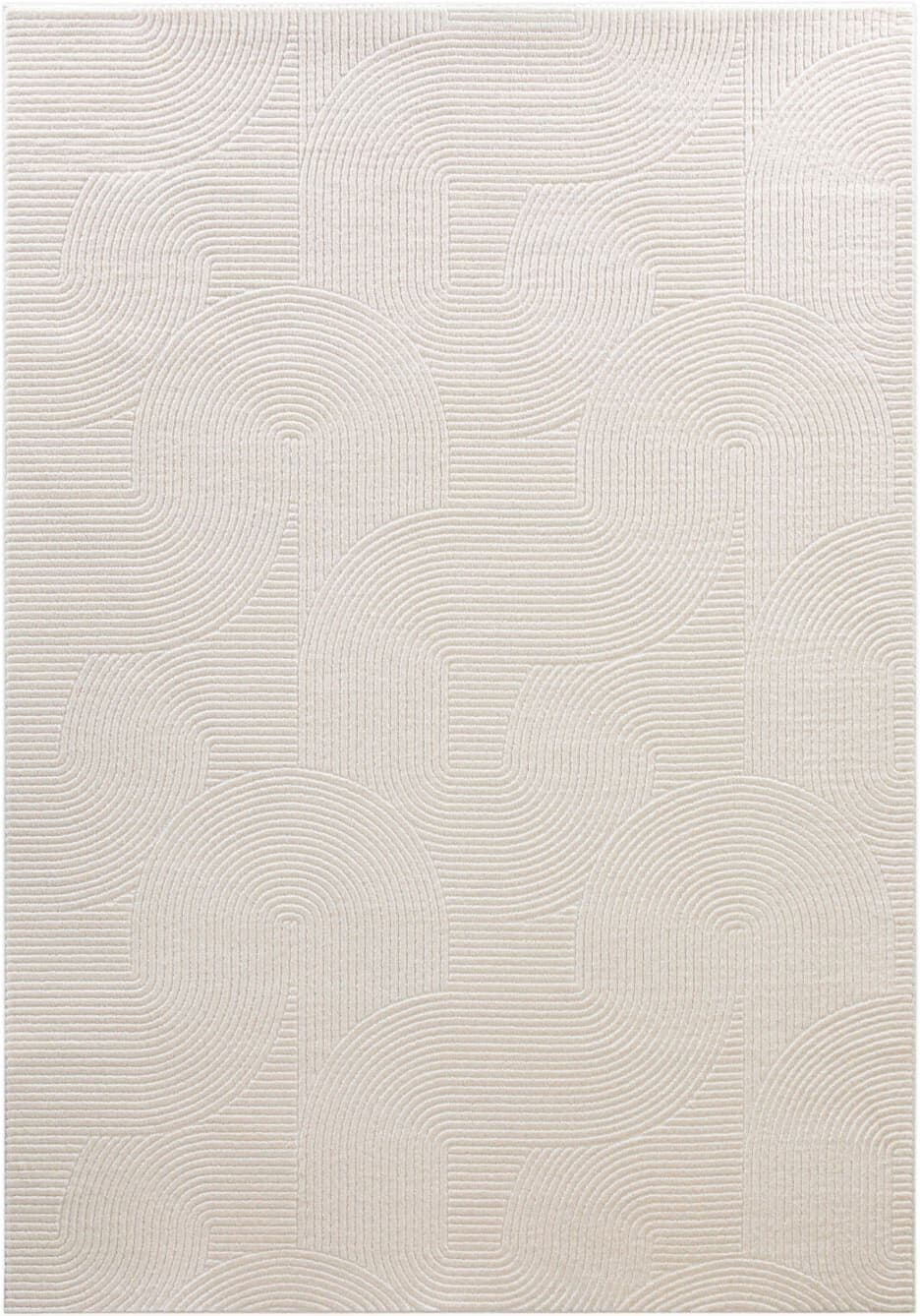 Wecon Home Alfombra con relieve blanco crema 160x220