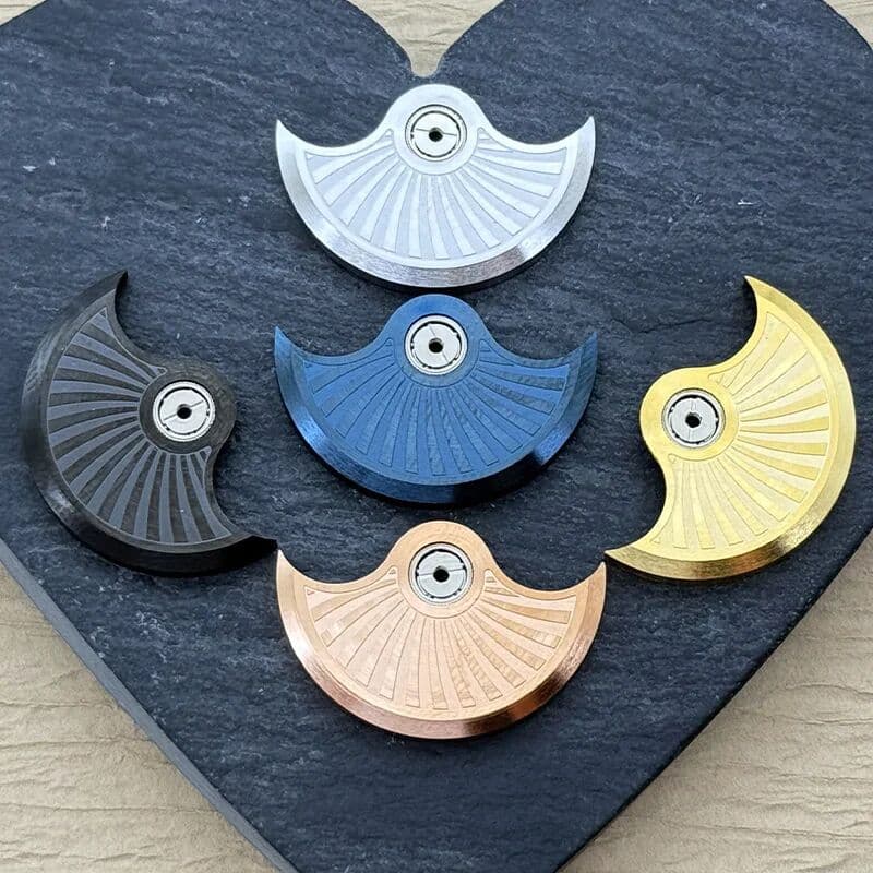 NONE Mod NH35 Movement Rotor Compatible with NH34 NH36 4R35 6R 7S Customized Blue Oscillating Weight Hammers Gold/Silver/Black/Rose