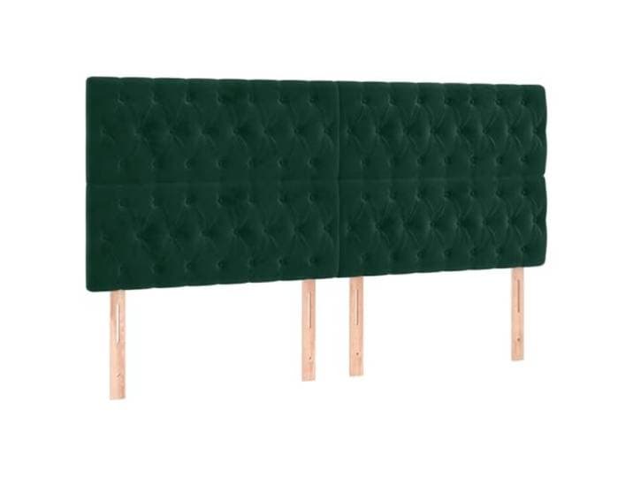vidaXL Hoofdbord LED 200x7x118/128 cm fluweel donkergroen