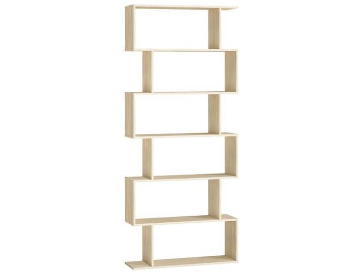Bibliothèque Étagère à 6 Niveaux 24 x 70 x 191 6 cm Meuble de rangement Cloison Séparateur Moderne Beige Naturel