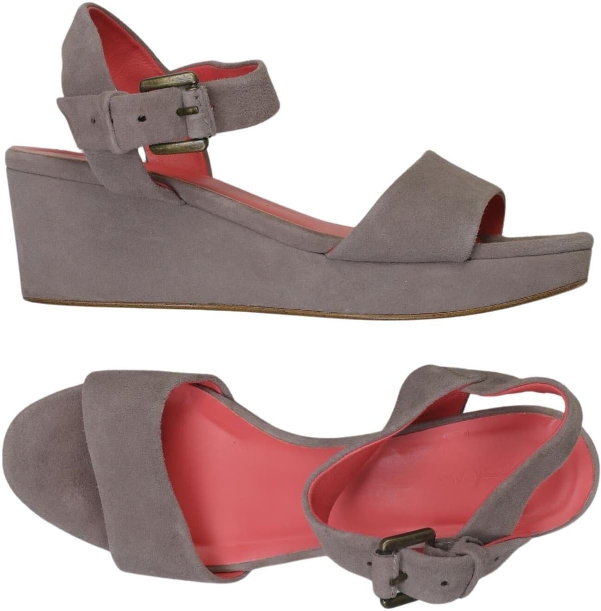 Boden Damen Sandalen, Grau, Gr. EU 38, Leder - Second Hand