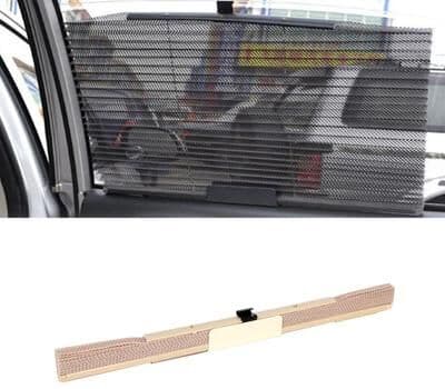 Inspired Deals Retractable Car Window Sun Shade Curtain With UV Protection & Heat Insulation beige