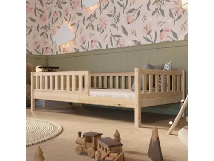 Crazy Pine Montessori Kinderbett Crazy Basic 90x190 cm - 19 cm Füße - Natur