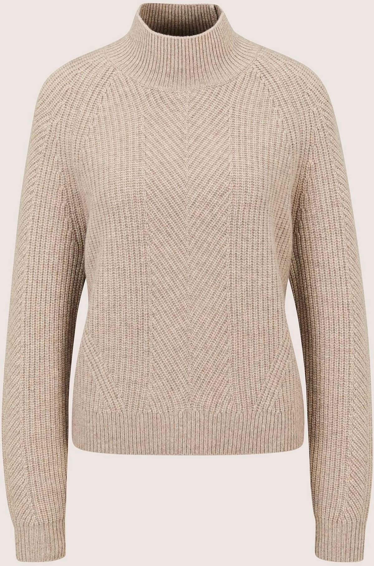 Longpullover MADELEINE "Pullover Weicher Pullover mit Stehkragen", Damen, Gr. 34, cappuccino, melange, Pullover Longpullover