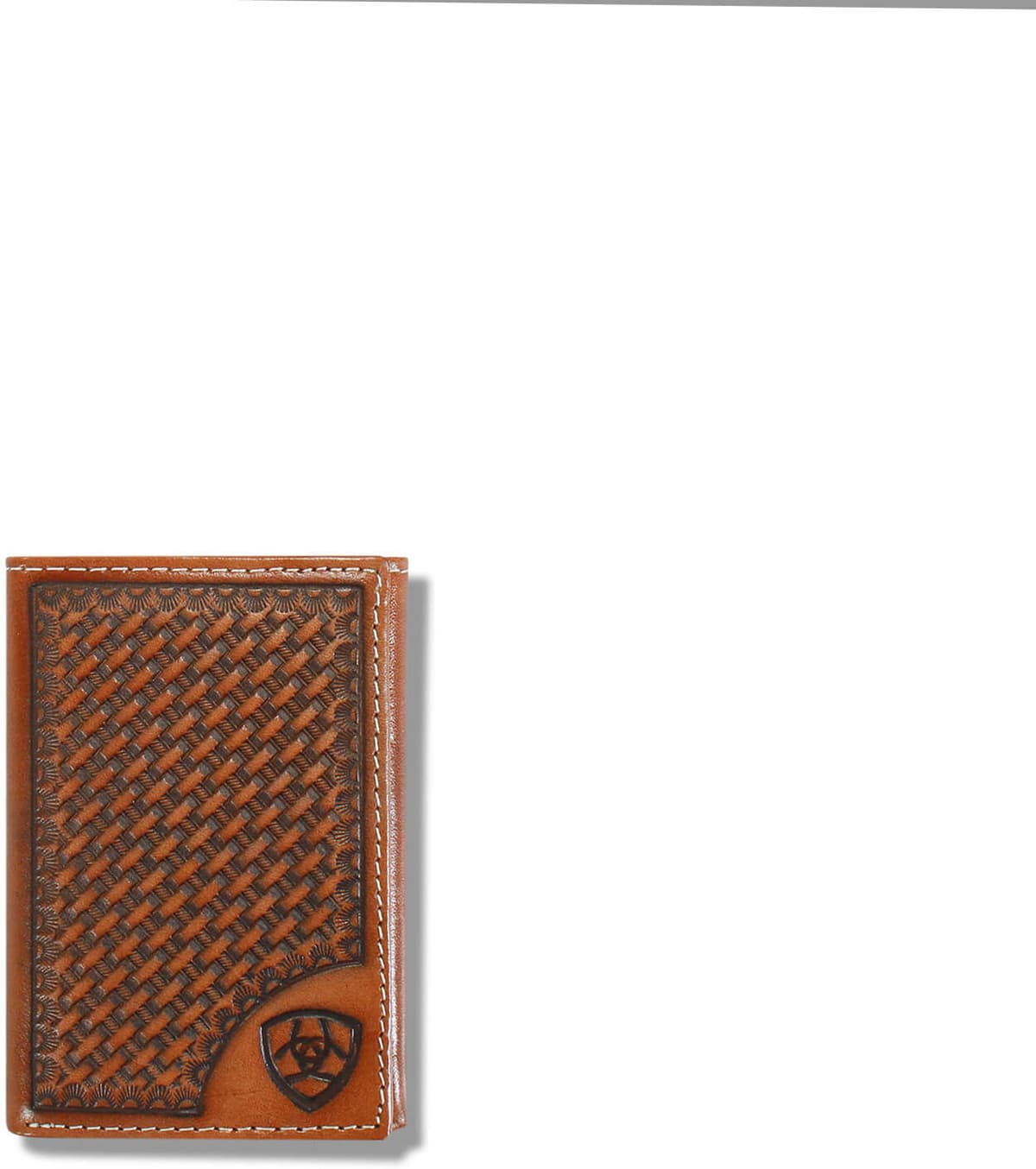 Men's Lattice embossed trifold wallet in Tan Leather by Ariat