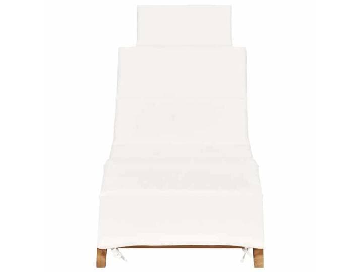 STAR SALE® Chaise longue(1 PC) - lit de repos - pliable - avec coussin - blanc crème Bois de teck 175x50x55 cm T2883
