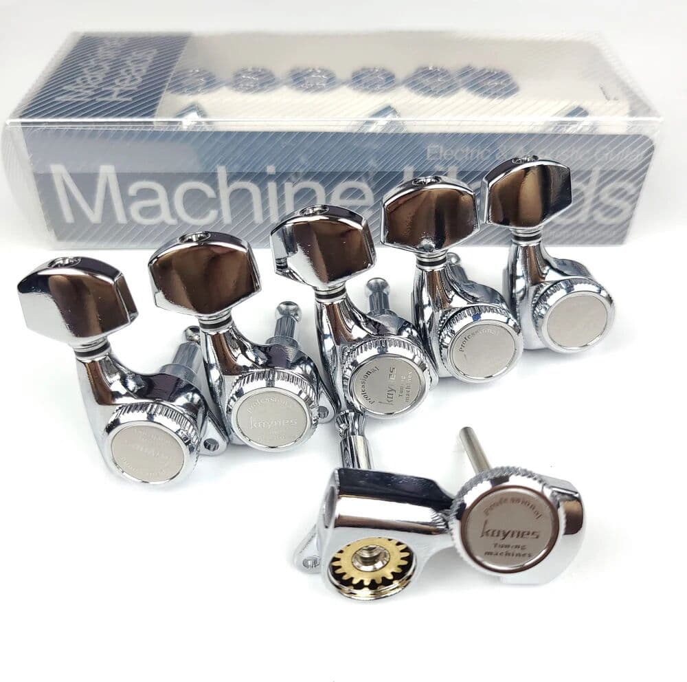 Kaynes 1 Set Guitar Locking Tuners Electric Guitar Machine Heads Tuners Lock String Tuning Pegs Chrome Silver 【Made in Korea】