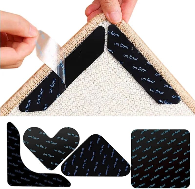 NONE Teppich rutschfeste Aufkleber wiederverwendbar waschbar Anti Curling Teppich Patch feste Aufkleber Bodenteppich Matte Band Greifer Eckpolster Patches