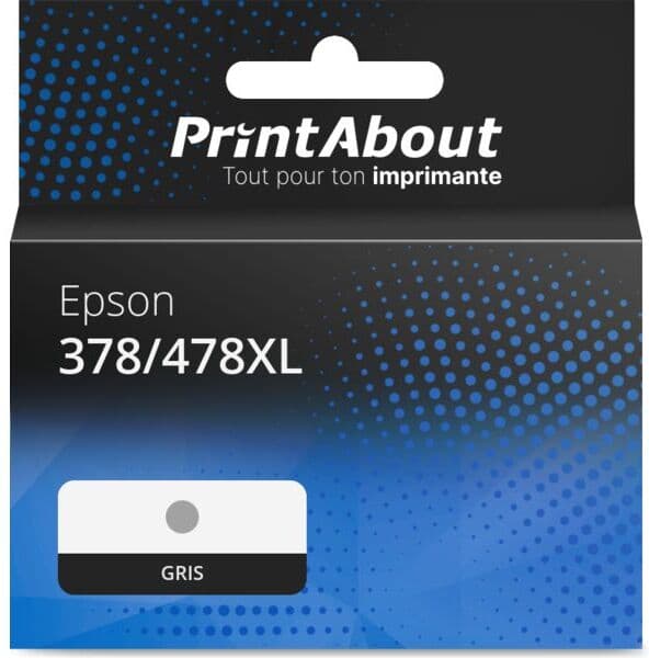 PrintAbout Cartouche compatible Epson 378/478XL (C13T04F64010) - Gris - Grande capacité Gris