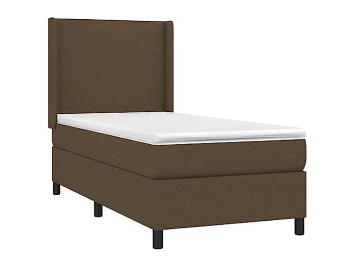 vidaXL Boxspring met matras en LED stof donkerbruin 80x200 cm
