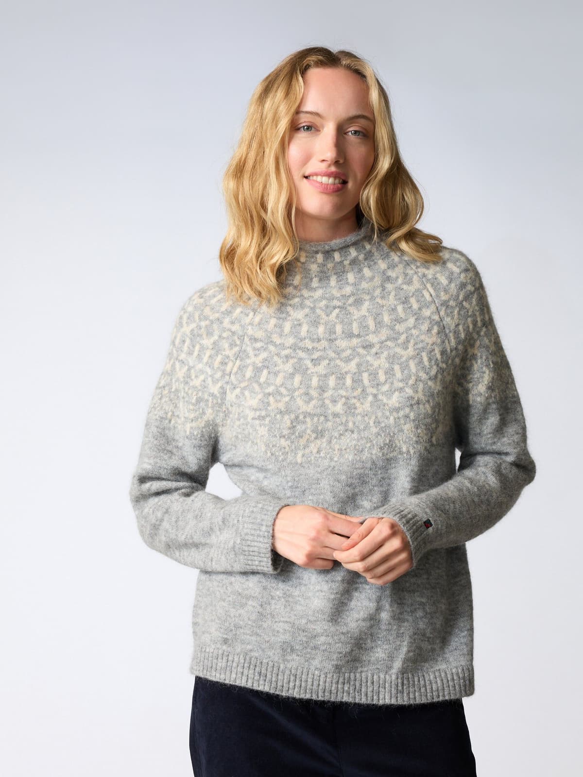 REDGREEN WOMAN Grå Striktrøje I Str. Extra Large - Til Damer - Fra Redgreen Grey Melange XL