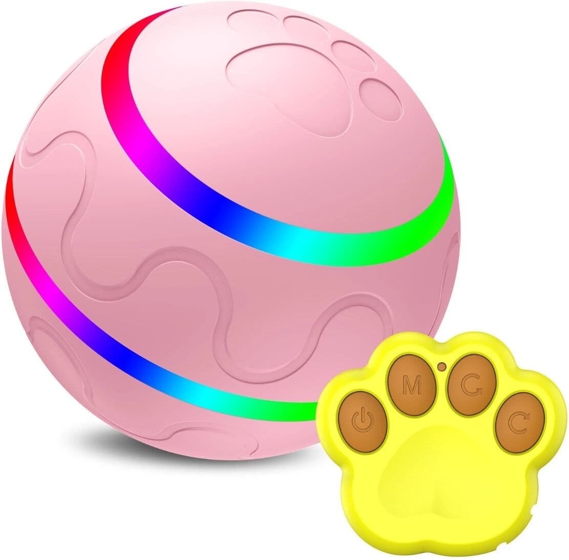 INF Balle électrique intelligente télécommandée pour chien avec interaction, réveil et veille automatiques Rose