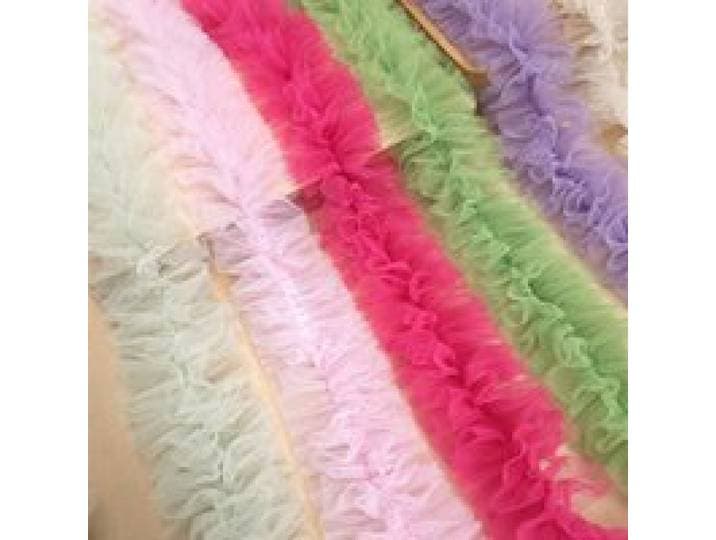 3 meter/lot 9 cm breed kleurrijk dubbel mesh kant podium pofgaren geplooide ruche rand rok DIY geplooide kant accessoires