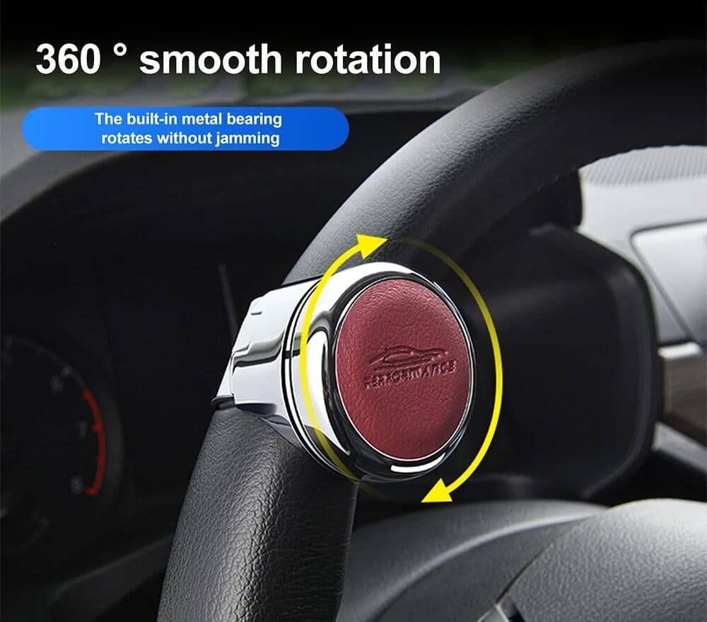 NONE Car Steering Wheel Spinner Knob 360 Degree Rotation Metal Bearing Power Handle Ball Shaped Driving Aid