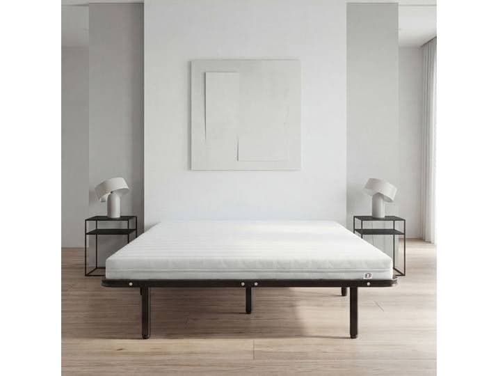 Ensemble Egio 140x190 cm Matelas Mousse + Sommier Métal - Blanc