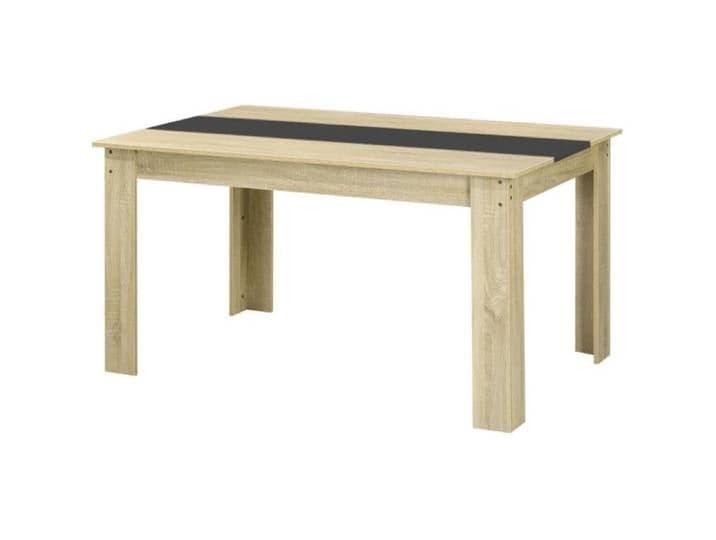 Table à manger rectangulaire 140x89 5cm pour 4 à 6 personnes plateau mélaminé bicolore chêne noir table de cuisine design moderne