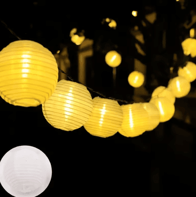 Inspire Curations Solar Lantern Fairy String Lights Waterproof Outdoor Garden Garland white Lantern 6.5m 30leds