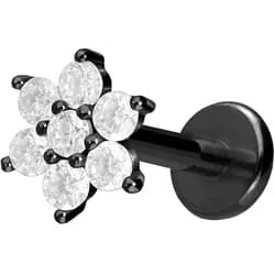 Titan Labret mit Innengewinde KRISTALLBLUME