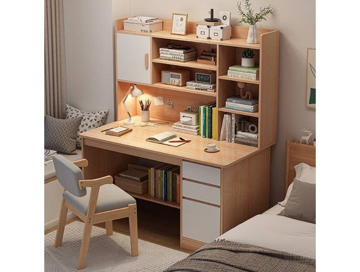 Bureau d'ordinateur, bureau à domicile, bibliothèque pour étudiants, bibliothèque intégrée, bureau d'étude et chaise combinés, bureau de chambre à coucher