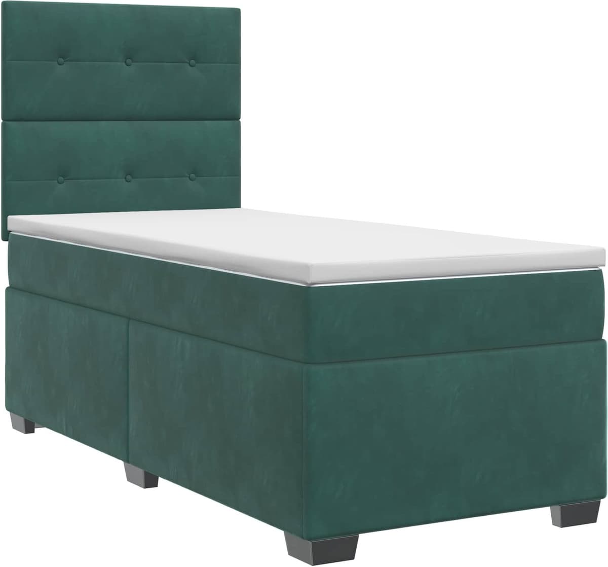vidaXL Lit boxspring avec matelas Vert foncé 90 x 200 cm Velours